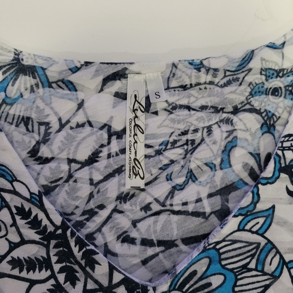 Lulu B Women's Size Small Pullover Swing Tank  Layered with Floral Overlay - Picture 3 of 10